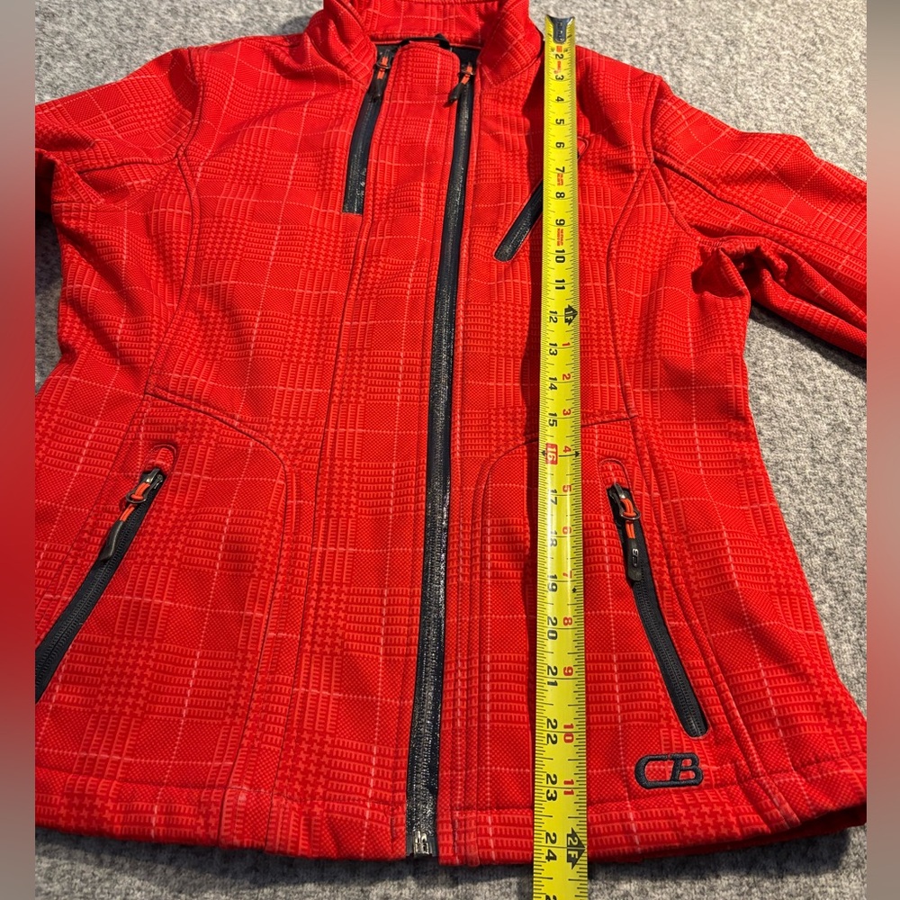 CB Sport Women’s Plaid Ski Jacket Small Red Insulated Winter Snow Coat - Picture 6 of 8
